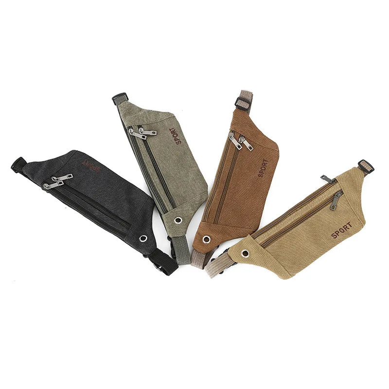 Unise Running Bag Vintage Waist Bag Sport Fanny Pack Mobile Phone Holder Bag