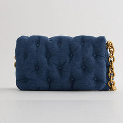 Urban Spring Denim Canvas Leather Shoulder Bag