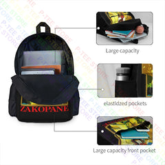 Zakopane Poland 01 Large Capacity Backpack Vintage Art Print
