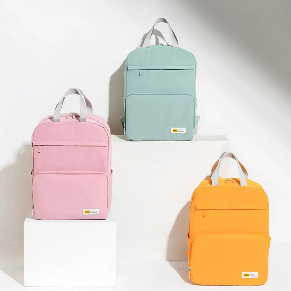 Polyester Zipper Backpack with Multiple Pockets