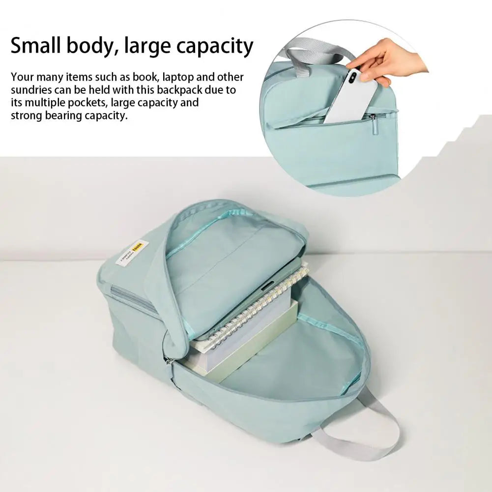 Polyester Zipper Backpack with Multiple Pockets