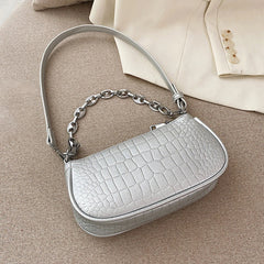 Small Retro Women Bag Handbag Chain Shoulder Street Travel Crocodile