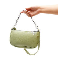Small Retro Women Bag Handbag Chain Shoulder Street Travel Crocodile