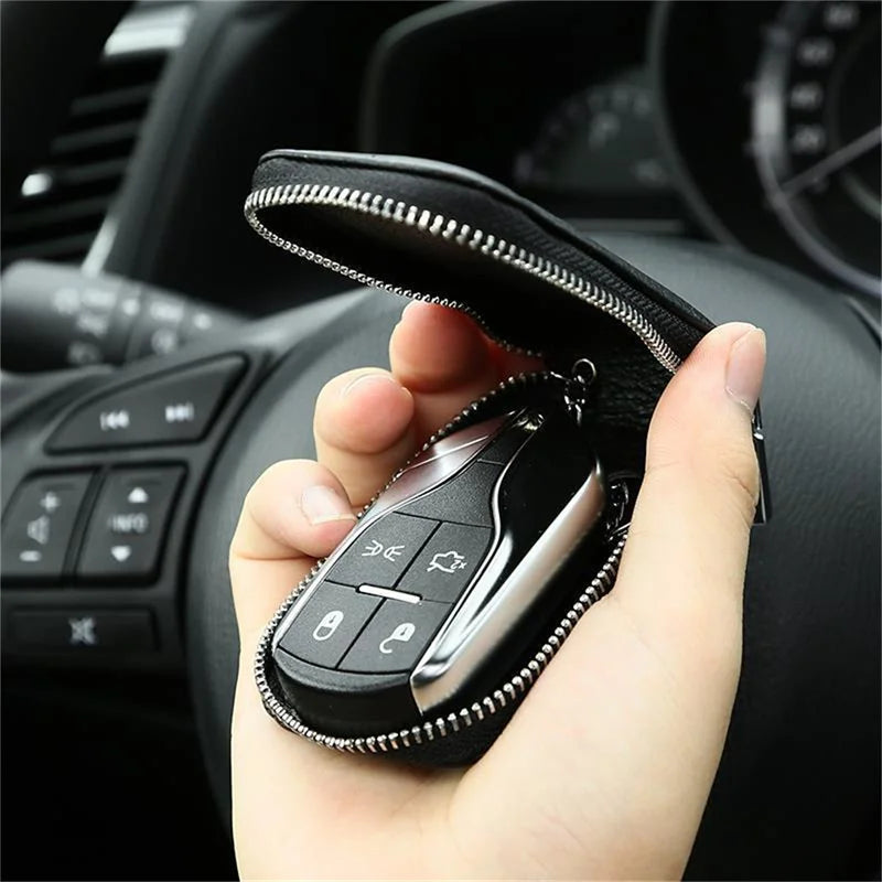 Zipper Square Key Holder with Transparent Window