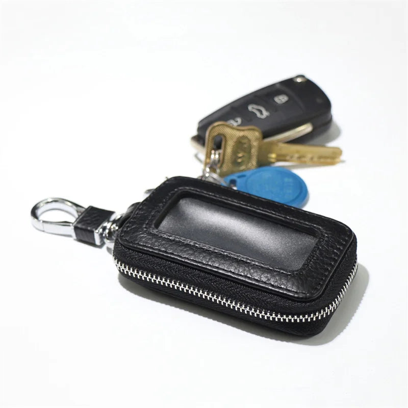 Zipper Square Key Holder with Transparent Window
