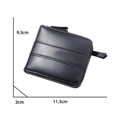 Men's Short Zipper Wallet, Milled PU Handbag for Dating, Japanese Youth Style