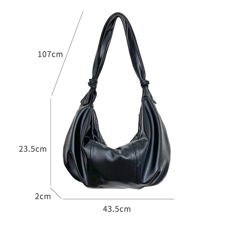 Zipper Women's Hobos Bag PU Leather Shoulder Crossbody Bag