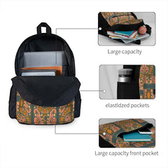 Zodiac Wheel Rosemaling Backpacks Men's & Women's Vintage Backpacks