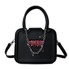 Zombie Punk Shoulder Crossbody Bag Messenger Handbag Women Girl Chain PU Bags