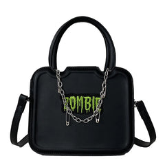 Zombie Punk Shoulder Crossbody Bag Messenger Handbag Women Girl Chain PU Bags