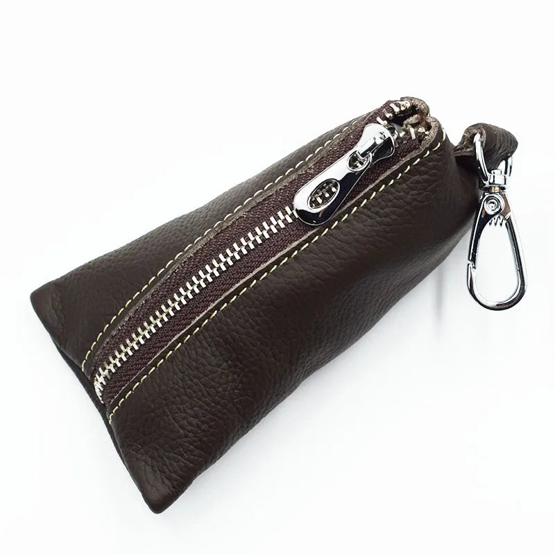 Zongshu Leather Women's Key Case Zipper Coin Purse