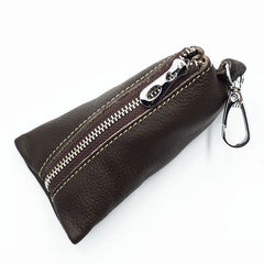 Zongshu Leather Women's Key Case Zipper Coin Purse