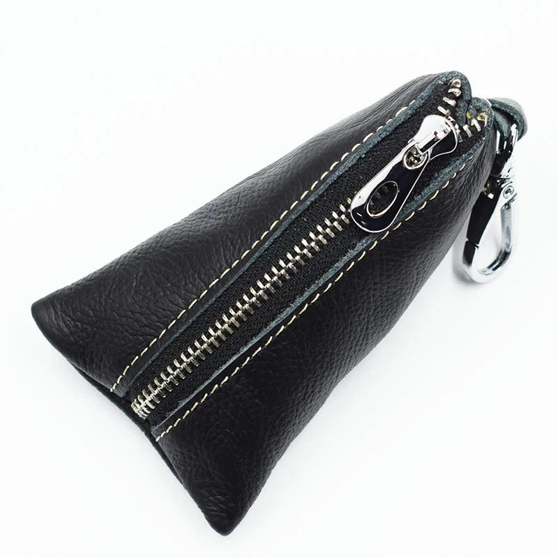 Zongshu Leather Women's Key Case Zipper Coin Purse