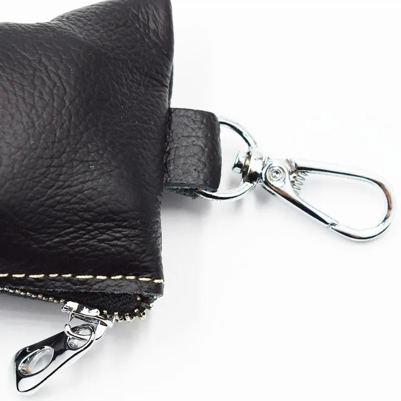 Zongshu Leather Women's Key Case Zipper Coin Purse