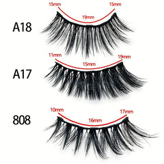 3 Pairs Magnetic Faux Mink Hair False Eyelashes Long and Curling Reusable Lashes