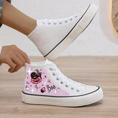 Cartoon Print Plush Lined Thermal Chunky Canvas Sneakers