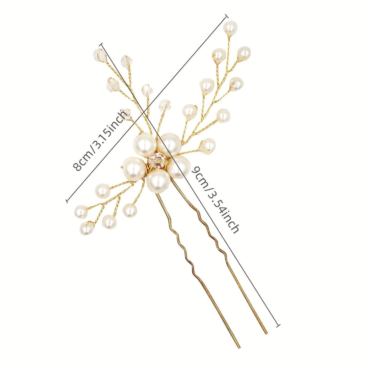 Faux Pearl Alloy Hairpin U shaped Hair Pin Head Jewelry Bridal Hair Accessories