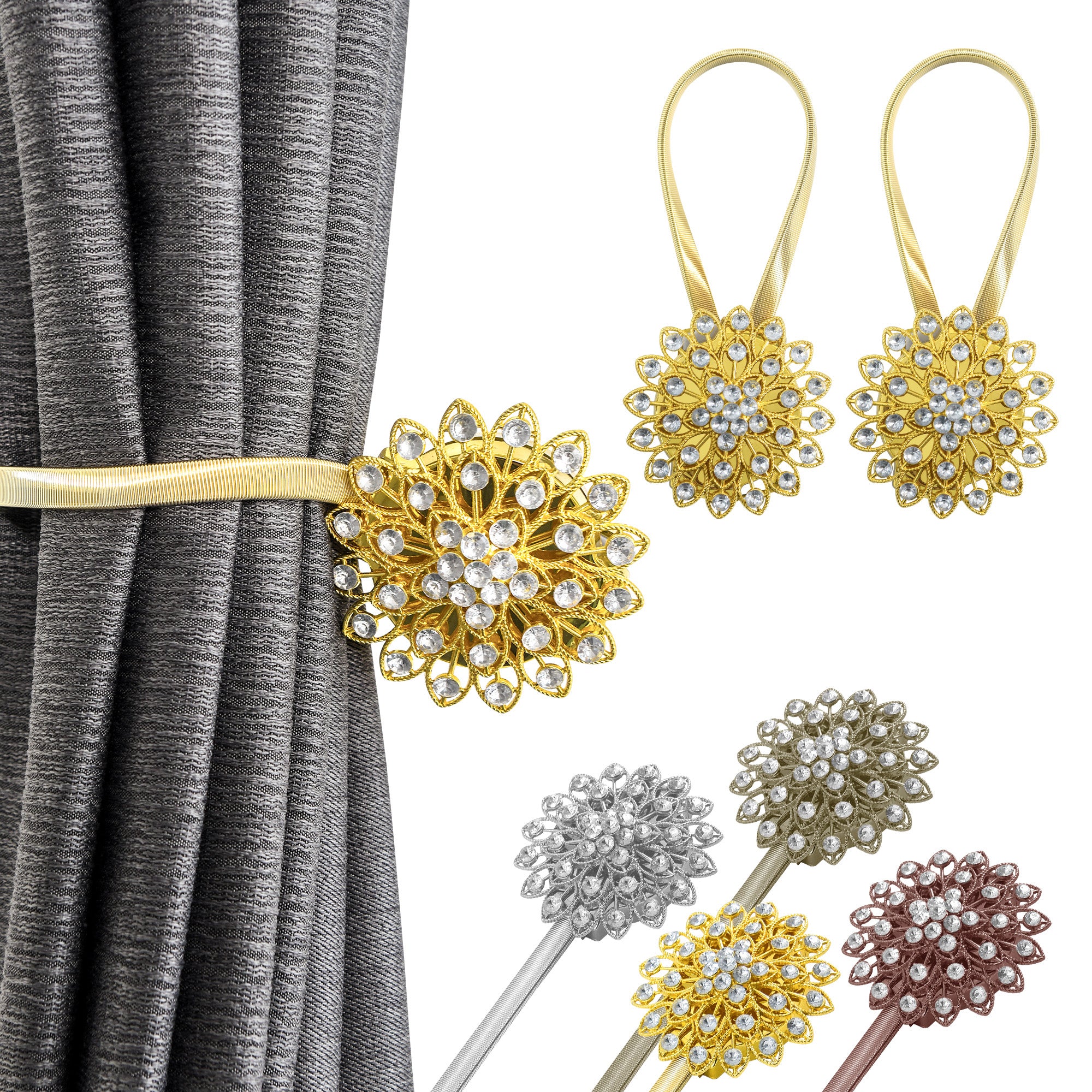 2pcs Magnetic Curtain Tiebacks, No Drilling Needed