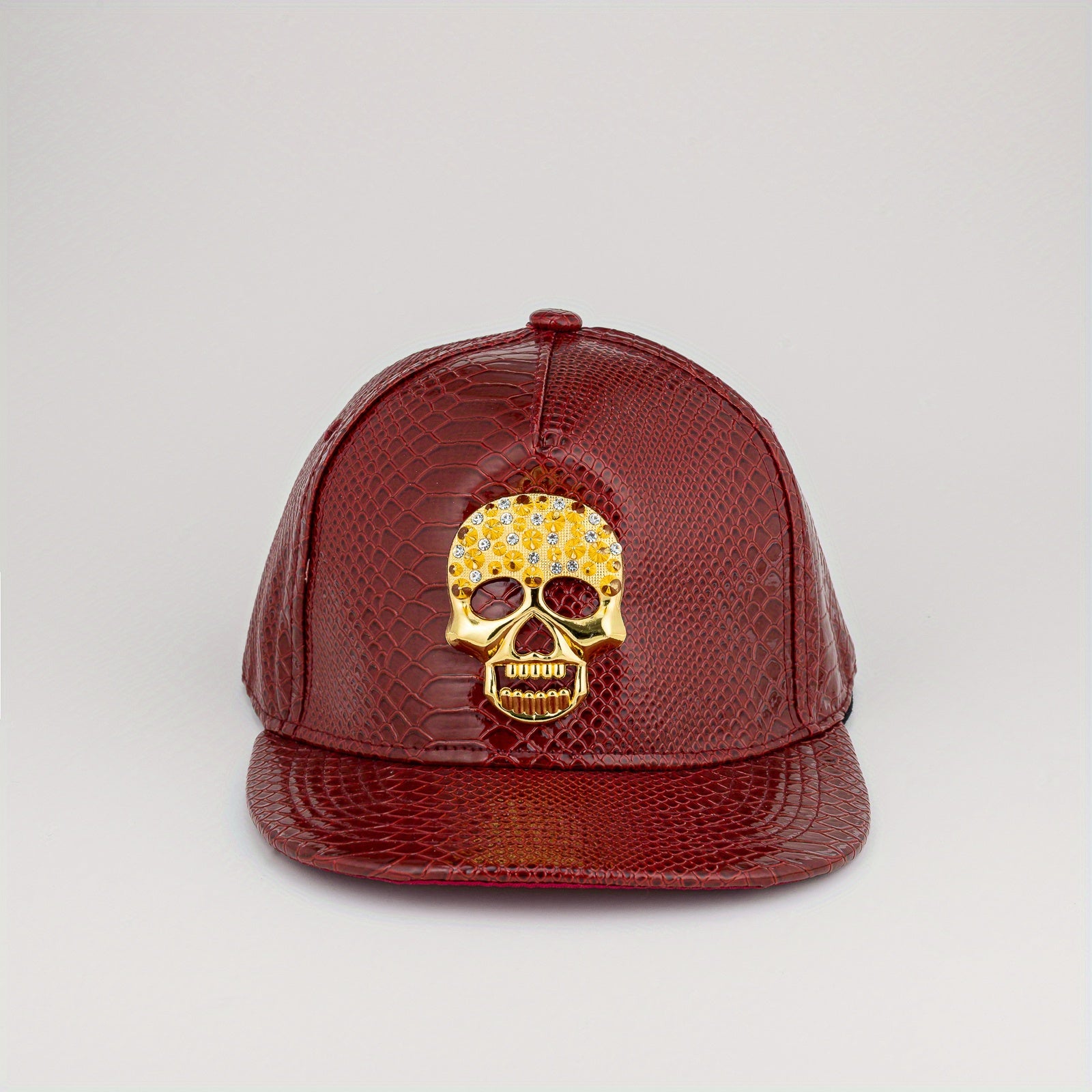 Crocodile Pattern PU Baseball Cap Hip hop Skull Hat