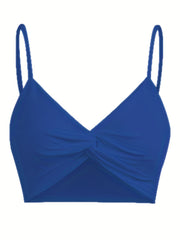 Twist Front V-Neck Cami Top Solid Color