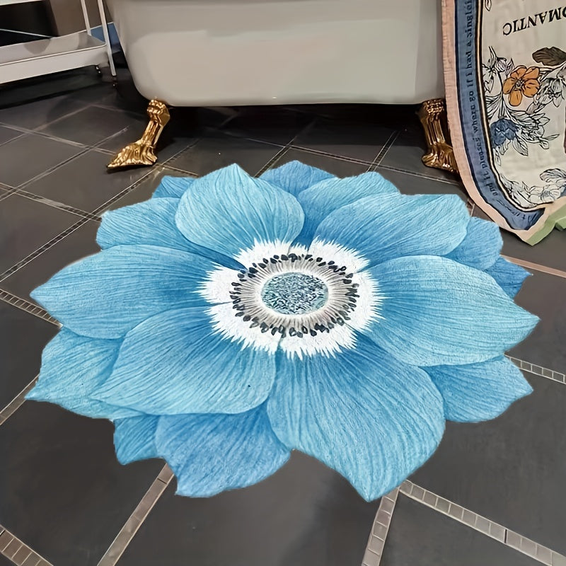 3pcs Floral Shaped Rug Floor Mat Bathroom Absorbent Anti-slip Mat