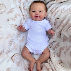 Realistic Reborn Youngsters Doll Smiling Face Rooted Hair Soft Body