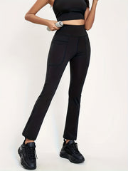 Solid Splicing Leggings Sports Fitness Yoga High Waist Trousers