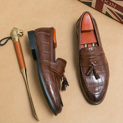 Men's Tassel Loafer Shoes Casual Slip On Textured Shoes