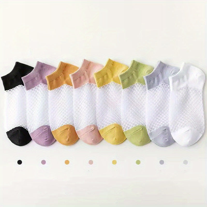 Girls Non-slip Invisible Heeled Socks Breathable Mesh Low Cut Ankle