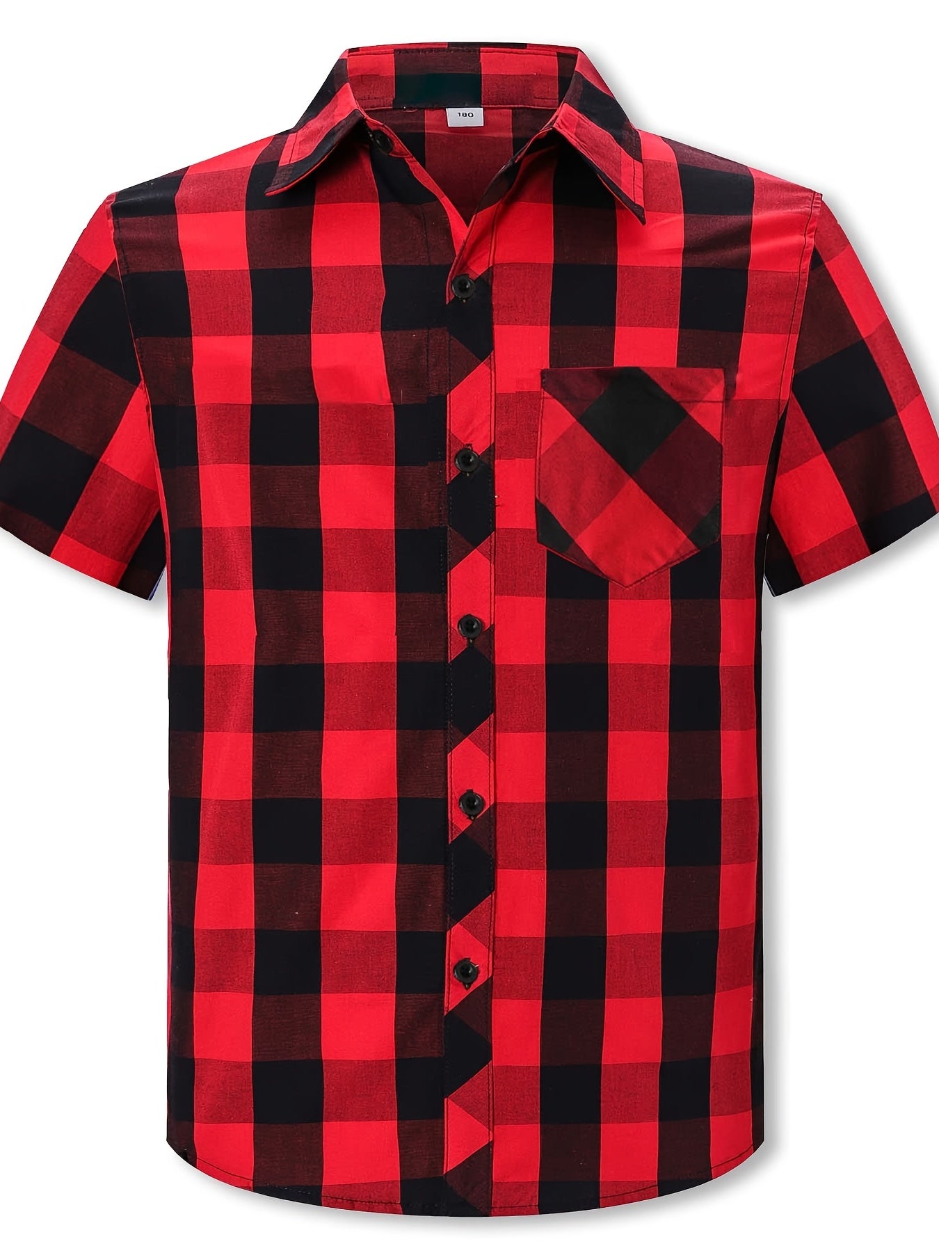 Boy's Casual Plaid Short Sleeve Button Down Shirt