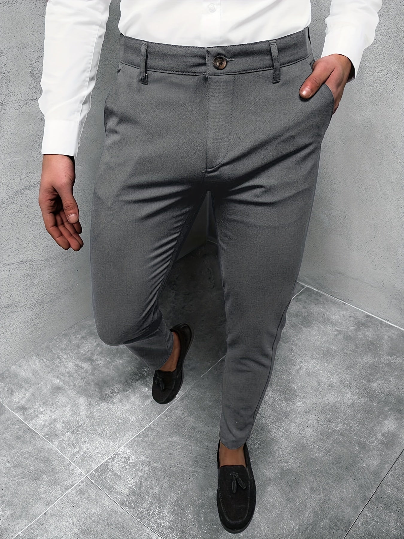 Men's Vintage Style Slim Fit Dress Pants