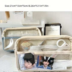 Transparent Pencil Case Stationery Box 2pcs Set