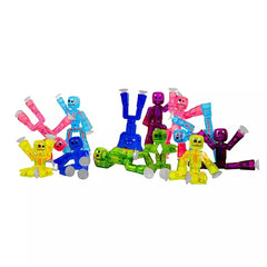 2pcs Colorful Robot Suction Cup Toys Stretchable Figurines