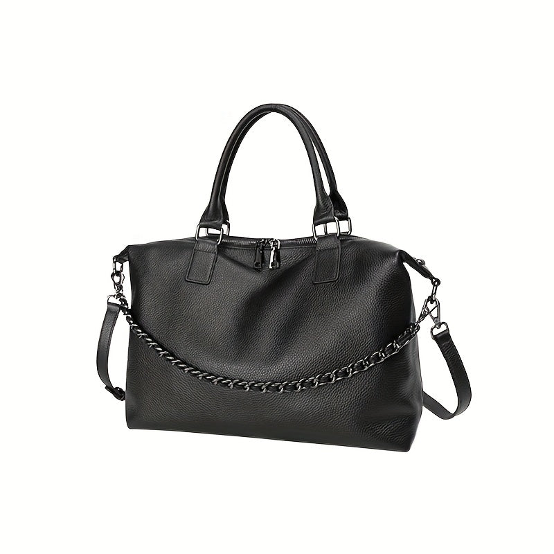 Lychee Pattern Leather Crossbody Bag for Women