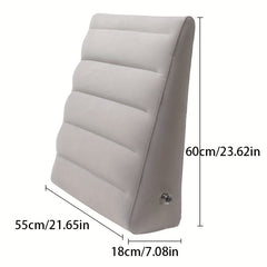 PVC Flocking Inflatable Triangle Pillow Portable Back Cushion