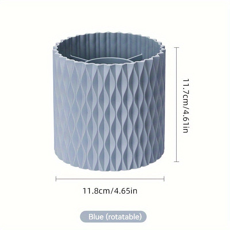360 Rotating Cosmetic Brush Storage Bucket Desktop Organizer