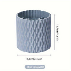 360 Rotating Cosmetic Brush Storage Bucket Desktop Organizer