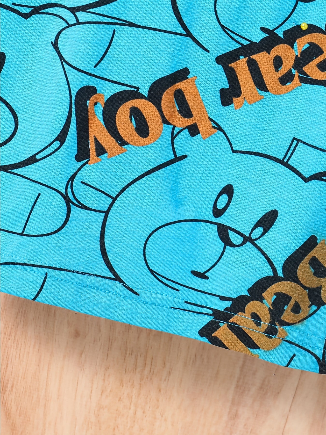 Bear Print Loose Short sleeved T shirt For Baby Boys