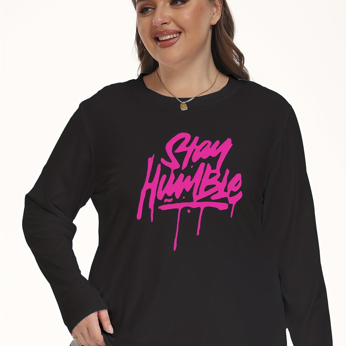 Letter Print Long Sleeve Pajama Top