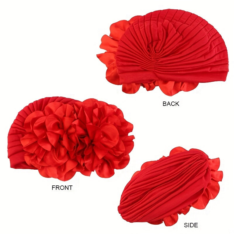 Double Flower Turban Headwrap Hat for Girls