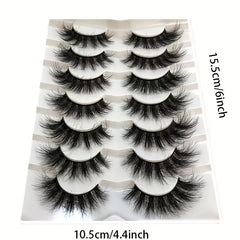 7 Pairs Cat Eye Lashes Fluffy Faux Mink Natural Look False Eyelashes