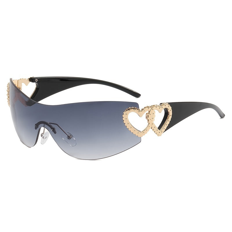Heart-shaped Rimless Y2K Sunglasses Women's Eyewear