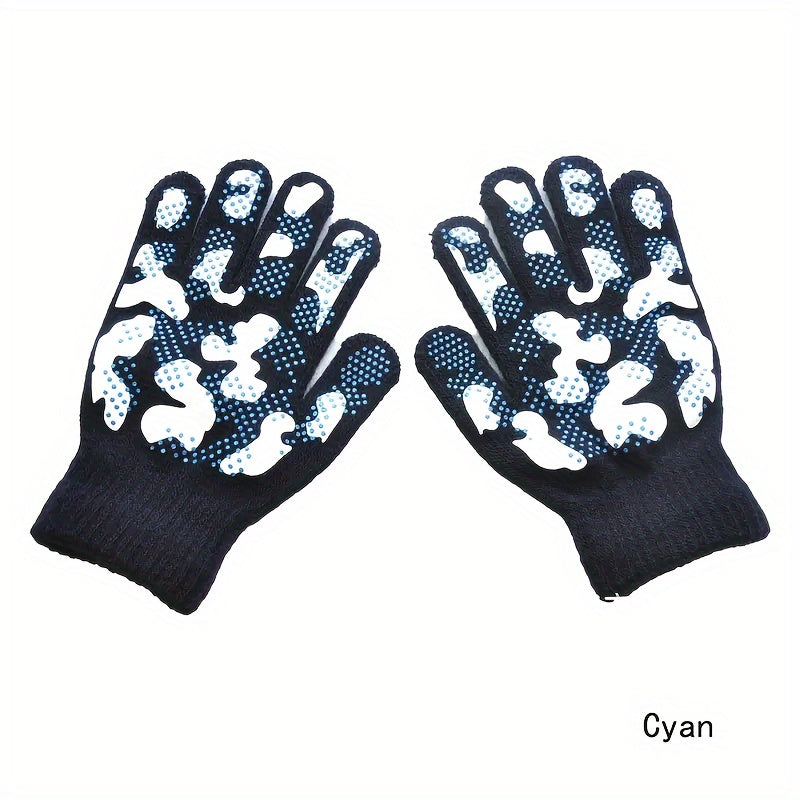 Knitted Full Finger Non-slip Winter Gloves for Boys/Girls