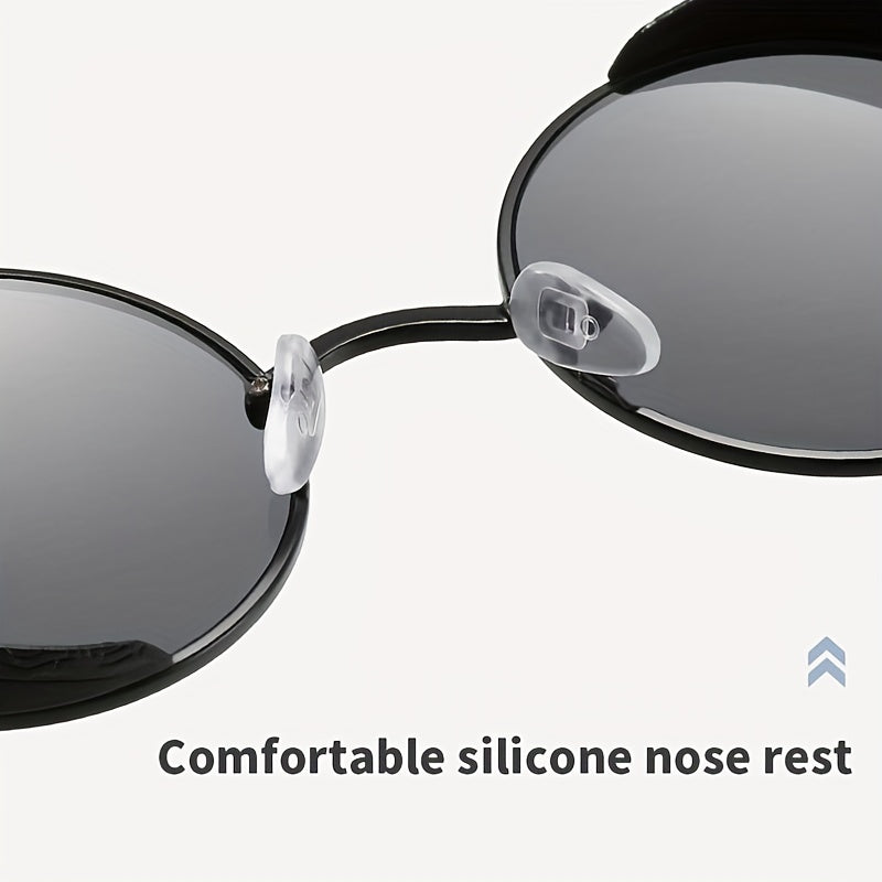 Men's Vintage Driving Goggles Round Frame Sunglasses