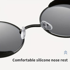 Men's Vintage Driving Goggles Round Frame Sunglasses