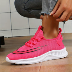 Women's Lace Up Running Shoes Breathable Athletic Sneakers