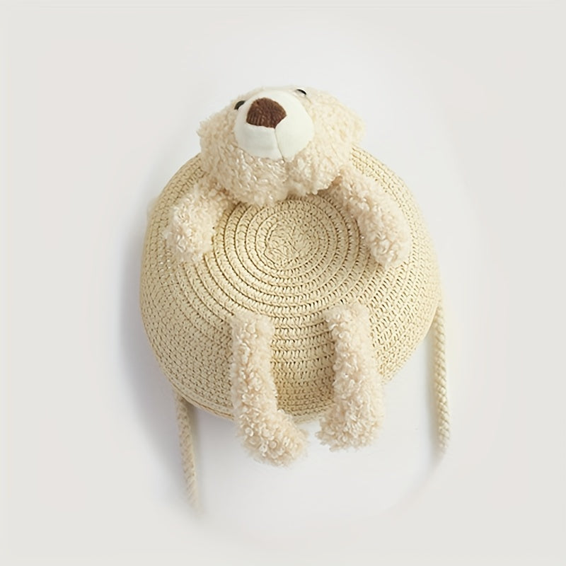 Kids Straw Woven Cross Body Bag
