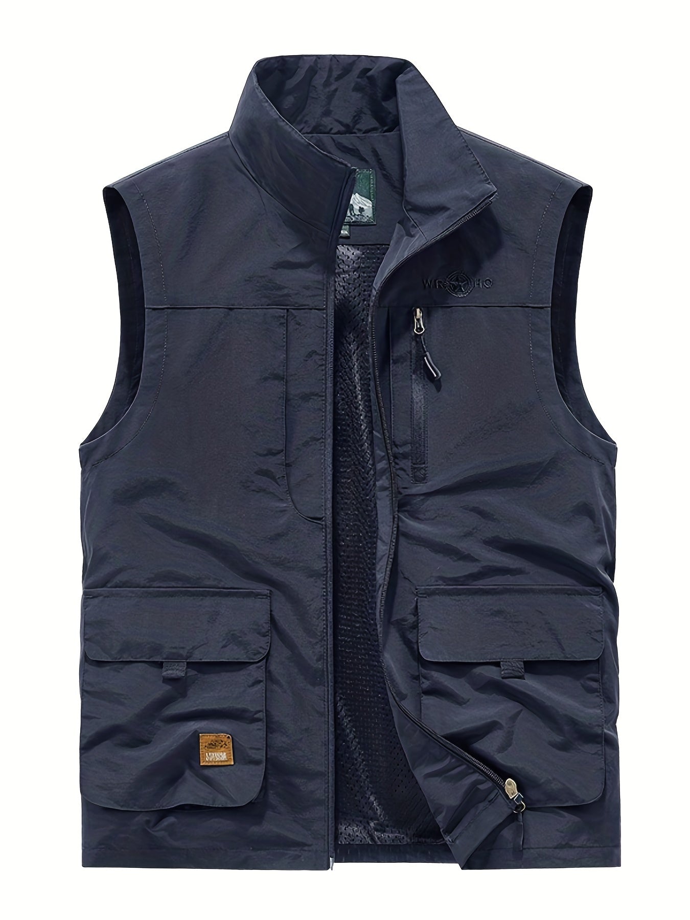 Men's Cargo Vest Outdoor Fishing Zip Up Spring Summer