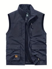 Men's Cargo Vest Outdoor Fishing Zip Up Spring Summer
