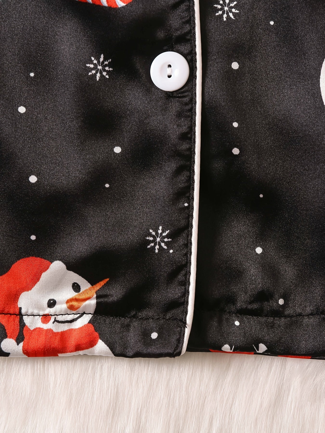 Girls Christmas Print Pajamas Set